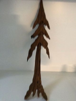 Vintage Hand Carved Folk Art Wood Christmas Tree,  Wall Hanger,  24”