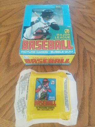 1979 Topps Baseball Card Empty Wax Pack Display Box,  10 Wac Pack Wrappers