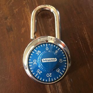 Vtg Master Lock Case Hard Combination Padlock Block Guard Usa Chrome Locker