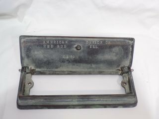 American Device Co.  CA 70 Cast Brass Mail Drop Slot Flap Mid Century Vintage 2