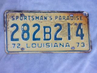 1972 Louisiana 1973 License Plate 282b214