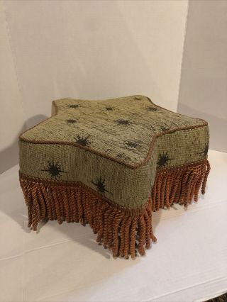 Vintage/ Retro Star Shaped And Pattern Upholstery Footstool