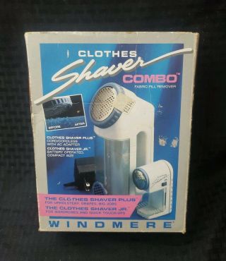 Vintage 1989 Windmere Clothes Shaver Plus Fabric Remover Cord Cordless And Jr