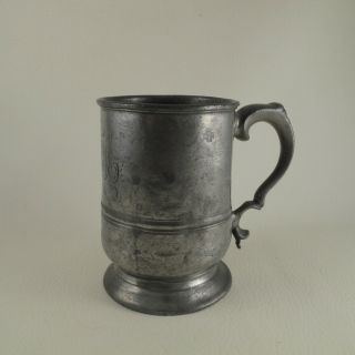 George Iv Mark Antique English Pewter Pint Measure Tankard C1826 - 1836 Ale Cider