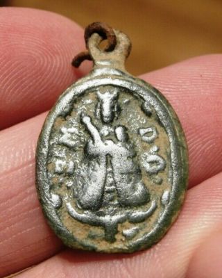 Our Lady Of Guadalupe & St Jerome Colonial Medal Antique 17th Century