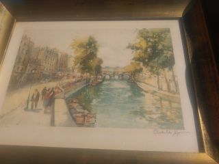 Vintage French Charles Blondin Signed Etching Print 129/500