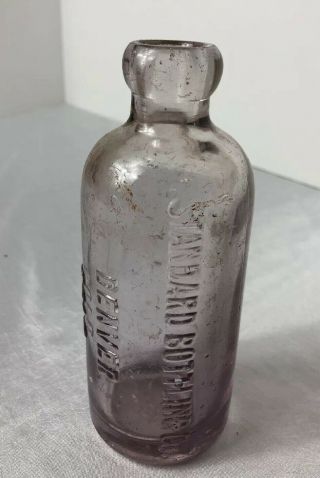 Antique Bottle Standard Bottlling Co.  Denver Colo.  Amethyst Tint Blob Top