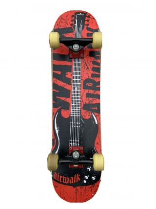Airwalk Skateboard Mavrix Trucks Guitar Design Red & Black 31”