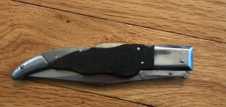 Vintage Wooden Handle Folding Pocket Knife Stainless Steel Japan