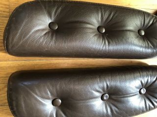 Vintage Ekornes Chair Leather Arm Pads Replacements Brown