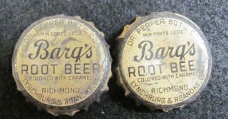 Two Vintage Barq’s Root Beer Cork Back Bottle Caps Crowns