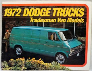 1972 Dodge Tradesman Vans Advertising Dealer Sales Brochure Guide Vintage