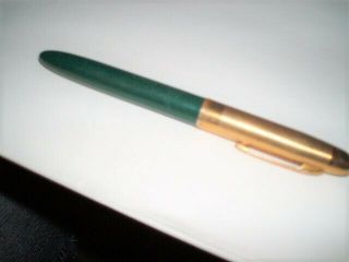 Vintage Green Gold Cap Lever Fill Sheaffer Fineline Division Fountain Pen
