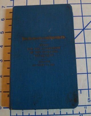 1920 Michigan Central Railroad Co.  Rules Of The Operating Dept