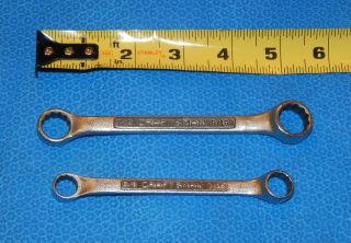 Set Of 2 Vintage Craftsman - V - Series 12 Point,  Stubby Double Box End Wrench 