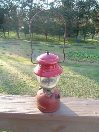 Vintage Red Coleman Lantern 200a Single Mantle Stamped 63