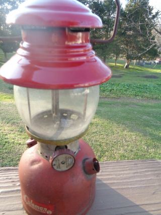 Vintage Red Coleman Lantern 200A Single Mantle Stamped 63 2