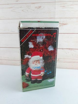 Vintage Musical Walking Santa Claus Toy Ringing Bell 1970 Box (not Walk)