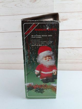 Vintage Musical Walking Santa Claus Toy Ringing Bell 1970 Box (not walk) 2