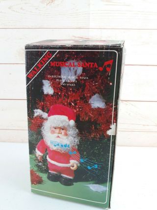 Vintage Musical Walking Santa Claus Toy Ringing Bell 1970 Box (not walk) 3