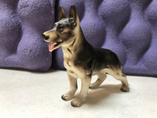 Great Vintage German Shepherd Dog Porcelain Figurine Japan 8”