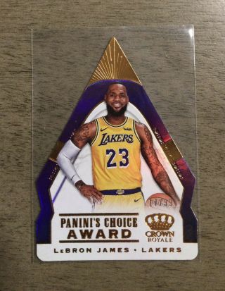 Lebron James 2018 - 19 Panini Crown Royale Choice Award Die Cut /99 Lakers 40