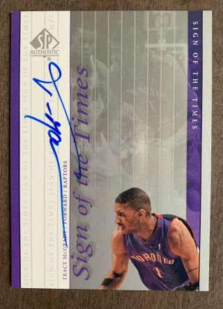 Tracy Mcgrady Toronto Raptors 2000 Ud Sp Authentic Sign Of The Times Autograph