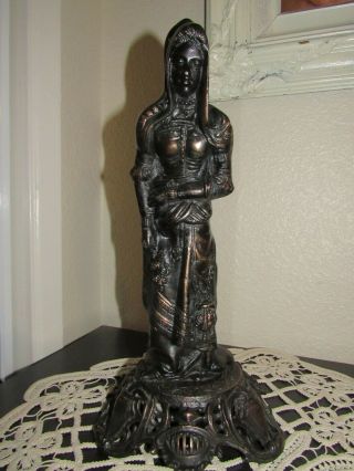 Antique/vintage 2 Faced Janus Bronze /spelter Statue 14 1/2 " Tall