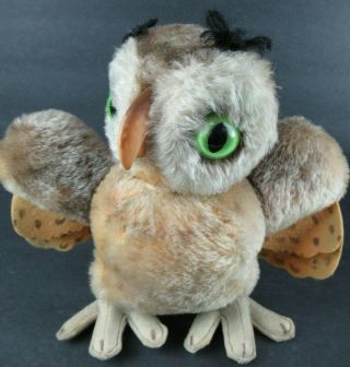 Vintage Large Steiff Mohair " Wittie " The Owl Approx.  9 " Tall Swivel Head