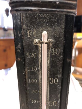 Antique Thermometer Tycos 12” Rochester Ny Usa 2 Scales F & R