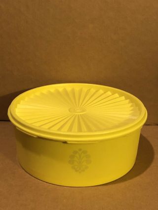 Tupperware Vintage Bright Yellow Canister 1204 With Servaler Lid Seal