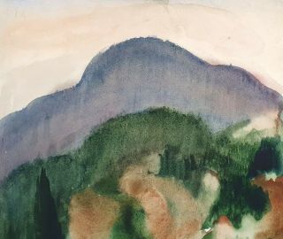 Antique Russian expressionist watercolor painting landscape signed A.  Jawlensky 3