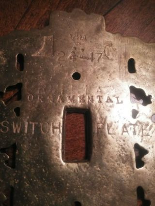 Vintage Virginia Metalcrafters 24 - 17 Brass Single Switch Plate Cover 3