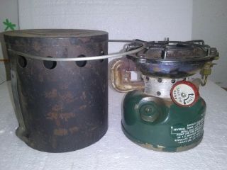 Vintage 9 - 1964 Coleman Single Burner Camping Stove w/Heater Can top Model 502 3