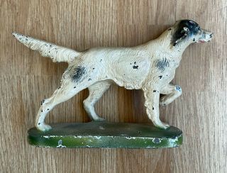 Antique Cast Iron Irish Setter Pointer Dog Bookend Doorstop Or Figurine