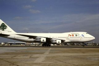 35mm Colour Slide of MEA Boeing 747 - 2B4B N203AE 2