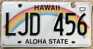 Hawaii Rainbow Aloha State License Plate Ljd 456