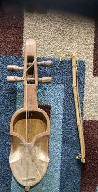 Himalayan Sarangi Guitar Antique Artifact Instrument From Nepal