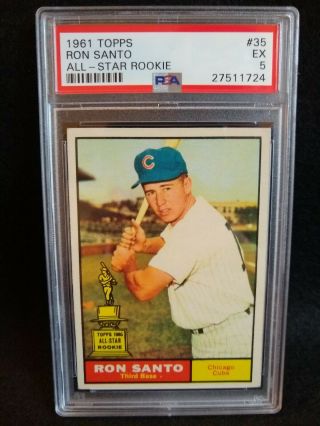 1961 Topps Ron Santo 35 Rc Rookie Baseball Card Psa 5
