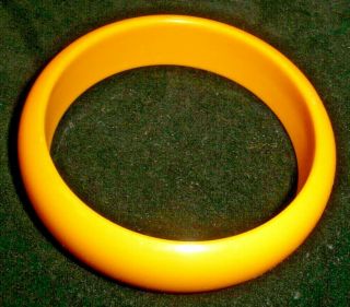 Vintage Yellow Gold Bakelite Bangle - 3 1/8 " X 3/4 "