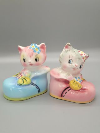 Vintage Py Kittens In Shoe Salt And Pepper Shakers
