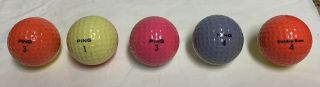 Vintage Ping Golf Balls Ping Eye Karsten 4 Bi - Color Pings 1 Golden Ram