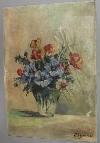 ANTIQUE FRENCH IMPRESSIONIST STILL LIFE OIL PAINTING SIGNED P.  CEZANNE 2