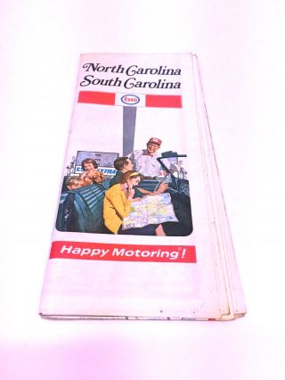 Esso Road Map: North Carolina South Carolina Vintage B