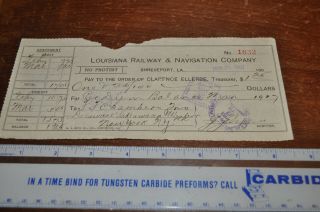 1907 Railroad Bank Check Louisiana Railway & Navigation Co Shreveport To Dl&w Rr