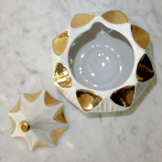 Jonathan Adler White Gold Fontana Lidded Ceramic Canister Handmade In Peru 3