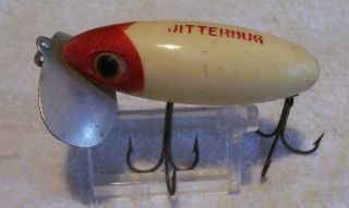 Vintage Arbogast Jitterbug Lure 8/5/20p Old Body 2 - 5/8 " Red White