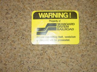 Old Stock Seaboard System Railroad Plastic No Trespassing Sign