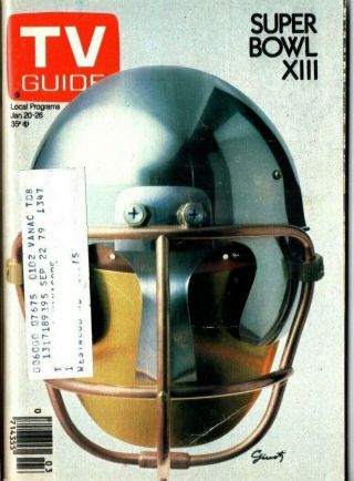 Superbowl Xiii 1979 Vintage Tv Guide Dallas Cowboys Dukes Of Hazzard Oj Simpson