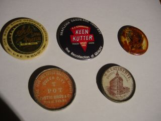 (5) Antique Advertising Pocket Mirrors Keen Kutter,  Solo,  T Pot,  Monitor Stoves